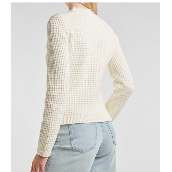 “Express” ivory, textured, embellished button sweater/blazer; size XS; NWOT - Picture 3 of 13